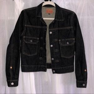Vintage charcoal colored denim jacket by Guess S